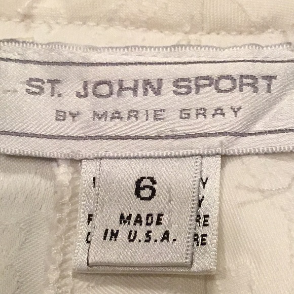 St. John Vintage Off White Paisley Pants - Picture 3 of 7